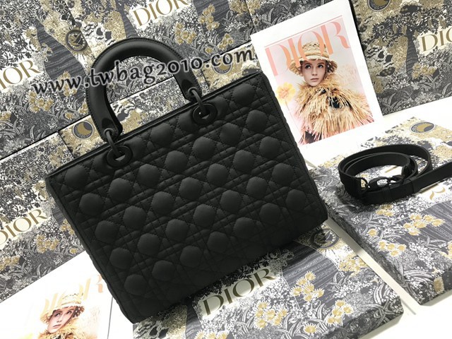 Dior专柜新款迪奥顶级原单Lady七格磨砂藤格纹牛皮翻盖手提女包 djfk1122